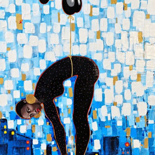 (Yeah We) Highly Melanated, tecnica mista su tavola di Lorenzo Capitta - Pagoda Swanson